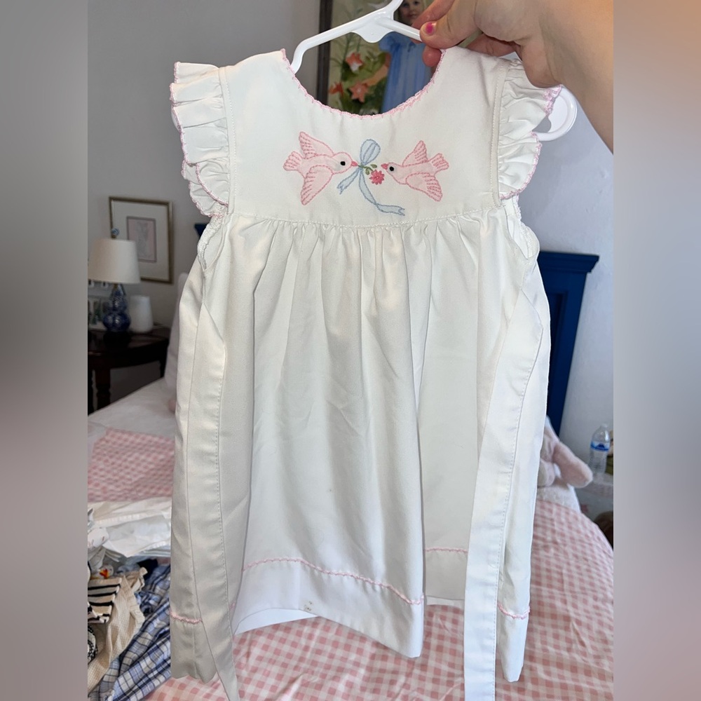 Sweet Dreams White Dress with Pink Embroidery